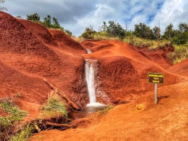 Red dirt waterfall
