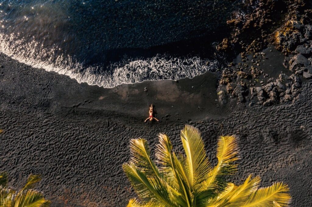 49 black sand beach, Sunbathing